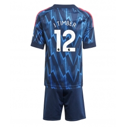 Fotbollsset Barn Arsenal Jurrien Timber #12 Bortatröja 2025-26 Mini-Kit Kortärmad (+ korta byxor)