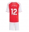 Fotbollsset Barn Arsenal Jurrien Timber #12 Hemmatröja 2025-26 Mini-Kit Kortärmad (+ korta byxor)