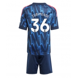 Fotbollsset Barn Arsenal Martin Zubimendi #36 Bortatröja 2025-26 Mini-Kit Kortärmad (+ korta byxor)