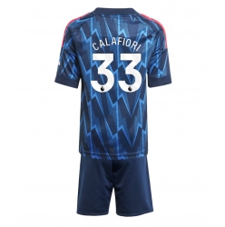 Fotbollsset Barn Arsenal Riccardo Calafiori #33 Bortatröja 2025-26 Mini-Kit Kortärmad (+ korta byxor)