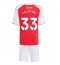 Fotbollsset Barn Arsenal Riccardo Calafiori #33 Hemmatröja 2025-26 Mini-Kit Kortärmad (+ korta byxor)