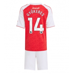 Fotbollsset Barn Arsenal Viktor Gyokeres #14 Hemmatröja 2025-26 Mini-Kit Kortärmad (+ korta byxor)