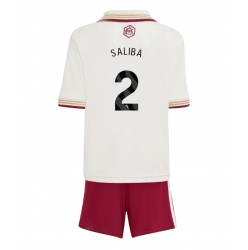 Fotbollsset Barn Arsenal William Saliba #2 Tredje Tröja 2025-26 Mini-Kit Kortärmad (+ korta byxor)