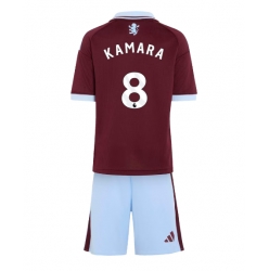 Fotbollsset Barn Aston Villa Boubacar Kamara #8 Hemmatröja 2026-27 Mini-Kit Kortärmad (+ korta byxor)