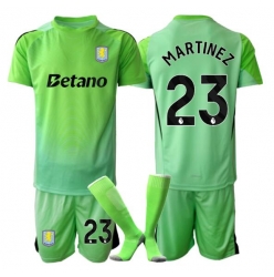 Fotbollsset Barn Aston Villa Emiliano Martinez #23 Målvakt Bortatröja 2025-26 Mini-Kit Kortärmad (+ korta byxor)