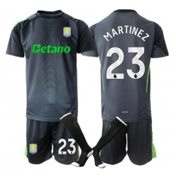 Fotbollsset Barn Aston Villa Emiliano Martinez #23 Målvakt Hemmatröja 2025-26 Mini-Kit Kortärmad (+ korta byxor)