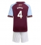 Fotbollsset Barn Aston Villa Ezri Konsa #4 Hemmatröja 2025-26 Mini-Kit Kortärmad (+ korta byxor)