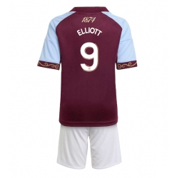 Fotbollsset Barn Aston Villa Harvey Elliott #9 Hemmatröja 2025-26 Mini-Kit Kortärmad (+ korta byxor)