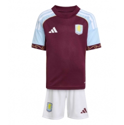 Fotbollsset Barn Aston Villa Hemmatröja 2025-26 Mini-Kit Kortärmad (+ korta byxor)