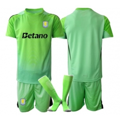 Fotbollsset Barn Aston Villa Målvakt Bortatröja 2025-26 Mini-Kit Kortärmad (+ korta byxor)