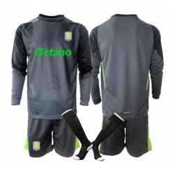 Fotbollsset Barn Aston Villa Målvakt Hemmatröja 2025-26 Mini-Kit Långärmad (+ korta byxor)