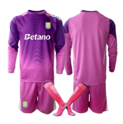 Fotbollsset Barn Aston Villa Målvakt Tredje Tröja 2025-26 Mini-Kit Långärmad (+ korta byxor)