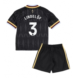 Fotbollsset Barn Aston Villa Victor Lindelof #3 Bortatröja 2026-27 Mini-Kit Kortärmad (+ korta byxor)