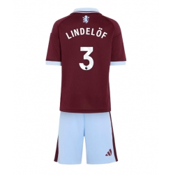 Fotbollsset Barn Aston Villa Victor Lindelof #3 Hemmatröja 2026-27 Mini-Kit Kortärmad (+ korta byxor)