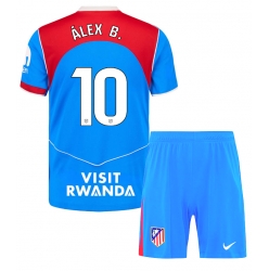Fotbollsset Barn Atletico Madrid Alex Baena #10 Tredje Tröja 2025-26 Mini-Kit Kortärmad (+ korta byxor)