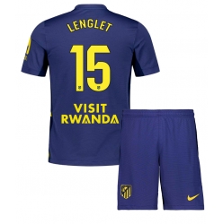 Fotbollsset Barn Atletico Madrid Clement Lenglet #15 Bortatröja 2025-26 Mini-Kit Kortärmad (+ korta byxor)