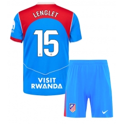 Fotbollsset Barn Atletico Madrid Clement Lenglet #15 Tredje Tröja 2025-26 Mini-Kit Kortärmad (+ korta byxor)