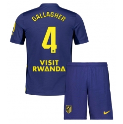 Fotbollsset Barn Atletico Madrid Conor Gallagher #4 Bortatröja 2025-26 Mini-Kit Kortärmad (+ korta byxor)