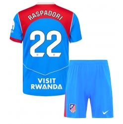 Fotbollsset Barn Atletico Madrid Giacomo Raspadori #22 Tredje Tröja 2025-26 Mini-Kit Kortärmad (+ korta byxor)