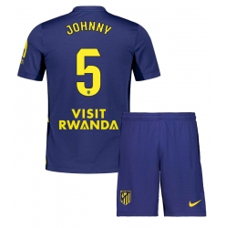 Fotbollsset Barn Atletico Madrid Johnny Cardoso #5 Bortatröja 2025-26 Mini-Kit Kortärmad (+ korta byxor)