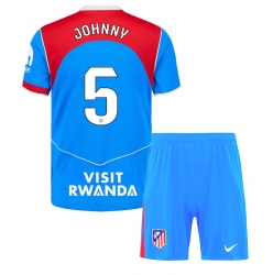 Fotbollsset Barn Atletico Madrid Johnny Cardoso #5 Tredje Tröja 2025-26 Mini-Kit Kortärmad (+ korta byxor)