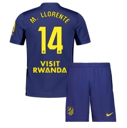 Fotbollsset Barn Atletico Madrid Marcos Llorente #14 Bortatröja 2025-26 Mini-Kit Kortärmad (+ korta byxor)
