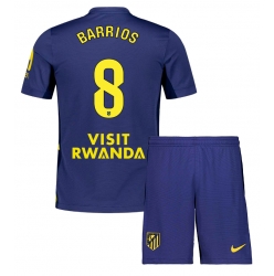 Fotbollsset Barn Atletico Madrid Pablo Barrios #8 Bortatröja 2025-26 Mini-Kit Kortärmad (+ korta byxor)