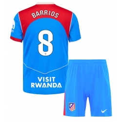 Fotbollsset Barn Atletico Madrid Pablo Barrios #8 Tredje Tröja 2025-26 Mini-Kit Kortärmad (+ korta byxor)