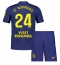 Fotbollsset Barn Atletico Madrid Robin Le Normand #24 Bortatröja 2025-26 Mini-Kit Kortärmad (+ korta byxor)