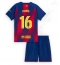 Fotbollsset Barn Barcelona Fermin Lopez #16 Hemmatröja 2025-26 Mini-Kit Kortärmad (+ korta byxor)