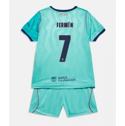 Fotbollsset Barn Barcelona Fermin Lopez #7 Tredje Tröja 2026-27 Mini-Kit Kortärmad (+ korta byxor)