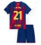Fotbollsset Barn Barcelona Frenkie de Jong #21 Hemmatröja 2025-26 Mini-Kit Kortärmad (+ korta byxor)