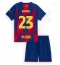 Fotbollsset Barn Barcelona Jules Kounde #23 Hemmatröja 2025-26 Mini-Kit Kortärmad (+ korta byxor)