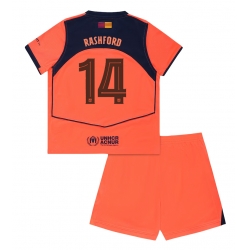 Fotbollsset Barn Barcelona Marcus Rashford #14 Tredje Tröja 2025-26 Mini-Kit Kortärmad (+ korta byxor)