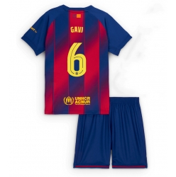 Fotbollsset Barn Barcelona Paez Gavi #6 Hemmatröja 2025-26 Mini-Kit Kortärmad (+ korta byxor)