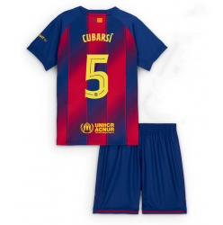 Fotbollsset Barn Barcelona Pau Cubarsi #5 Hemmatröja 2025-26 Mini-Kit Kortärmad (+ korta byxor)