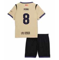 Fotbollsset Barn Barcelona Pedri Gonzalez #8 Bortatröja 2025-26 Mini-Kit Kortärmad (+ korta byxor)