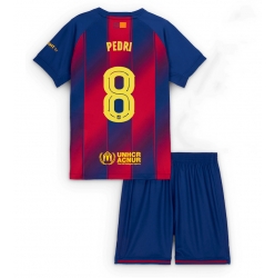 Fotbollsset Barn Barcelona Pedri Gonzalez #8 Hemmatröja 2025-26 Mini-Kit Kortärmad (+ korta byxor)