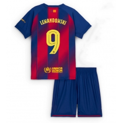 Fotbollsset Barn Barcelona Robert Lewandowski #9 Hemmatröja 2025-26 Mini-Kit Kortärmad (+ korta byxor)