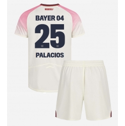 Fotbollsset Barn Bayer Leverkusen Exequiel Palacios #25 Bortatröja 2025-26 Mini-Kit Kortärmad (+ korta byxor)