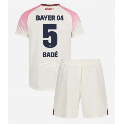 Fotbollsset Barn Bayer Leverkusen Loic Bade #5 Bortatröja 2025-26 Mini-Kit Kortärmad (+ korta byxor)