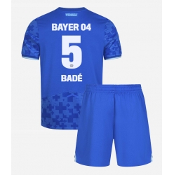 Fotbollsset Barn Bayer Leverkusen Loic Bade #5 Tredje Tröja 2025-26 Mini-Kit Kortärmad (+ korta byxor)