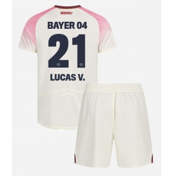 Fotbollsset Barn Bayer Leverkusen Lucas Vazquez #21 Bortatröja 2025-26 Mini-Kit Kortärmad (+ korta byxor)