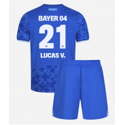 Fotbollsset Barn Bayer Leverkusen Lucas Vazquez #21 Tredje Tröja 2025-26 Mini-Kit Kortärmad (+ korta byxor)