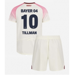 Fotbollsset Barn Bayer Leverkusen Malik Tillman #10 Bortatröja 2025-26 Mini-Kit Kortärmad (+ korta byxor)