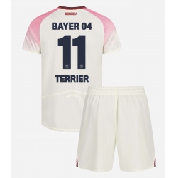 Fotbollsset Barn Bayer Leverkusen Martin Terrier #11 Bortatröja 2025-26 Mini-Kit Kortärmad (+ korta byxor)