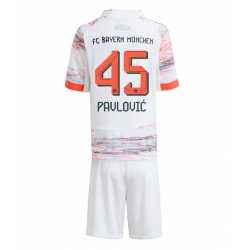 Fotbollsset Barn Bayern Munich Aleksandar Pavlovic #45 Bortatröja 2025-26 Mini-Kit Kortärmad (+ korta byxor)