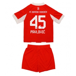 Fotbollsset Barn Bayern Munich Aleksandar Pavlovic #45 Hemmatröja 2025-26 Mini-Kit Kortärmad (+ korta byxor)