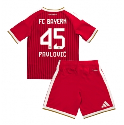 Fotbollsset Barn Bayern Munich Aleksandar Pavlovic #45 Hemmatröja 2026-27 Mini-Kit Kortärmad (+ korta byxor)