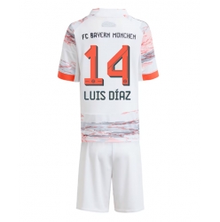 Fotbollsset Barn Bayern Munich Luis Diaz #14 Bortatröja 2025-26 Mini-Kit Kortärmad (+ korta byxor)